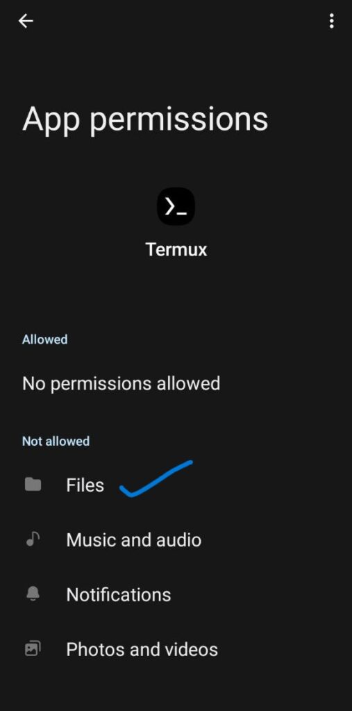 Allow file permissions