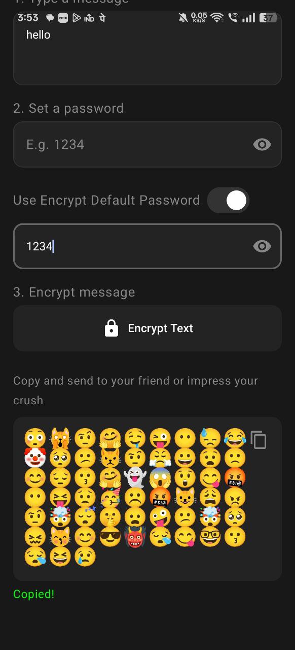 Copy Encrypted Message
