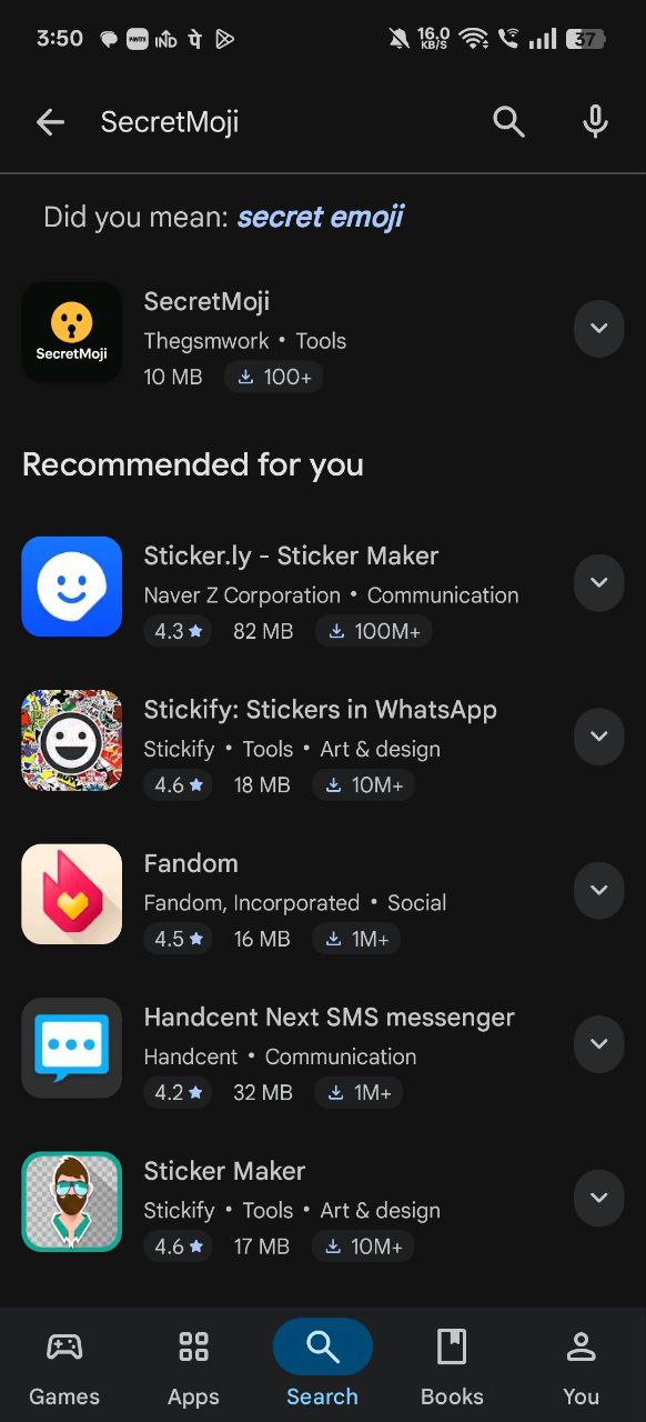 Search SecretMoji in Play Store