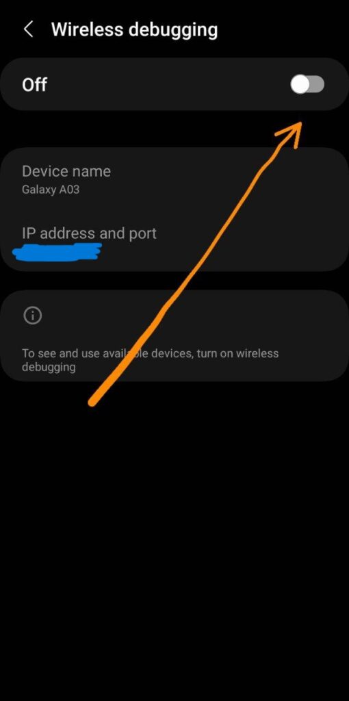 Enable Wireless Debugging