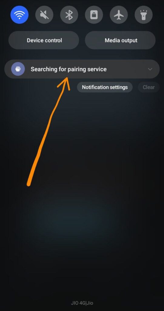 Searching notification