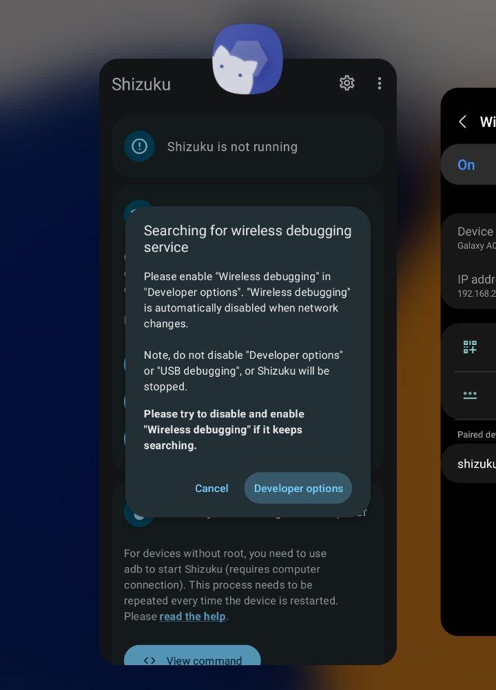 Turn off wireless debugging
