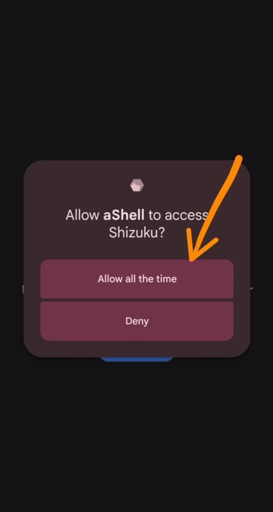 Request Permission in aShell