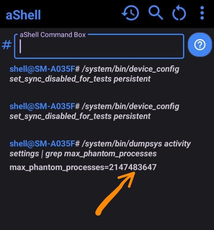 Enter Command 1 in aShell