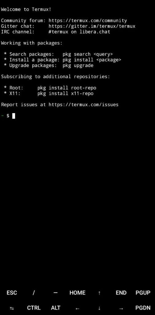 Termux Welcome Screen